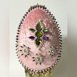 Handmade Vintage Style Easter Faberge Egg Push Pin Decor Beads Sequins 6 in